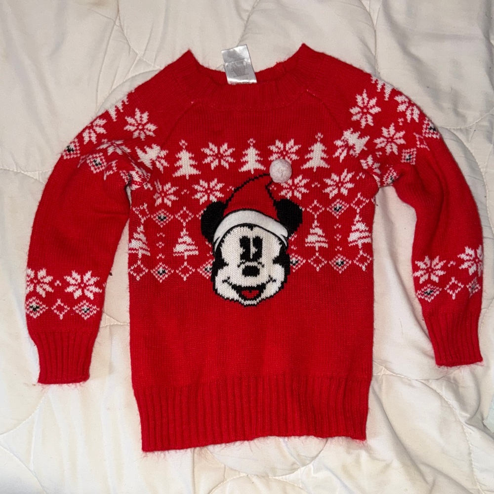 Disney Red and White Holiday Sweater